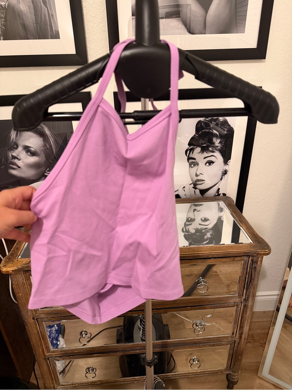 Sunday Best Lavender Halter Crop Tank Top